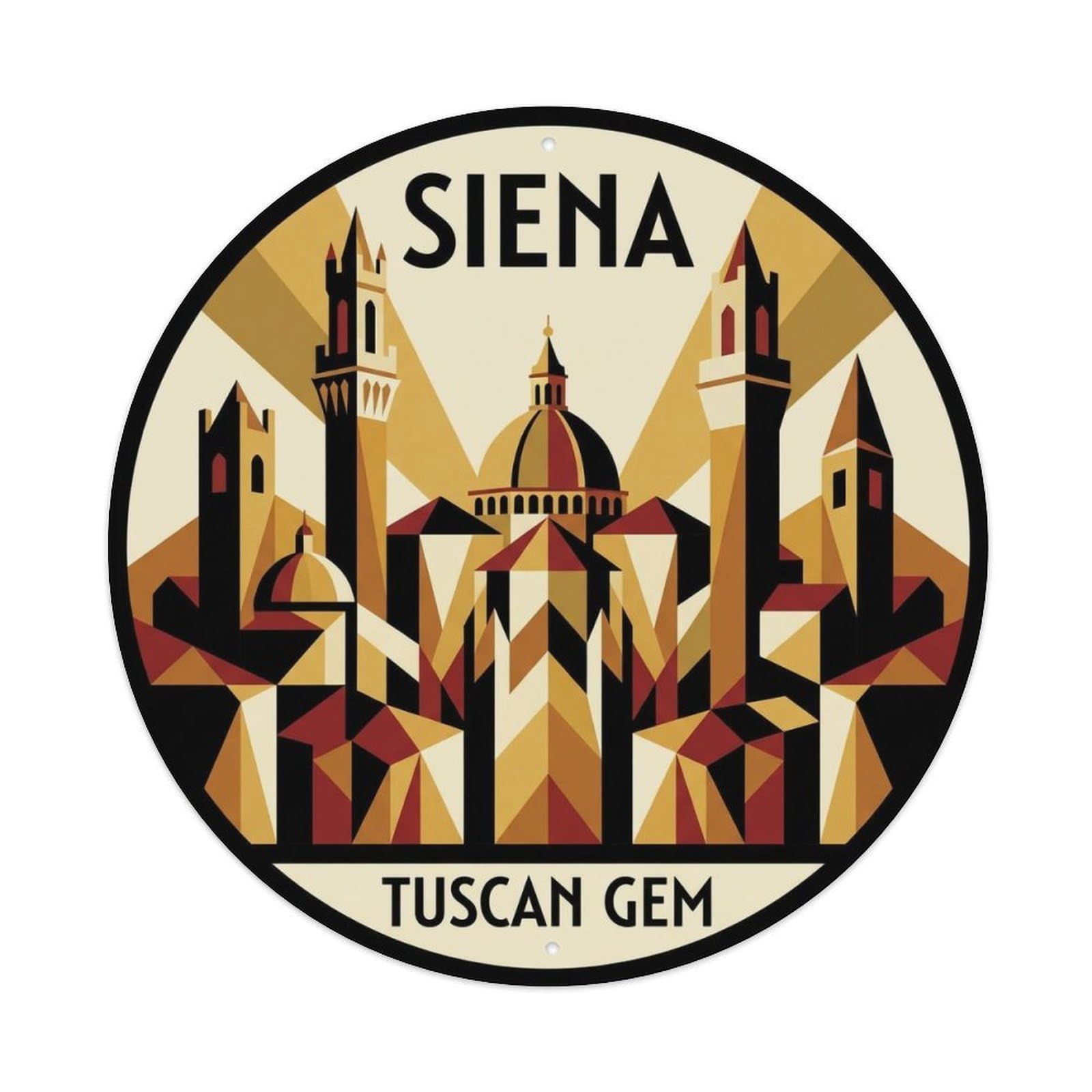 Vintage Travel Siena Italy Getaway Metal Tin Sign