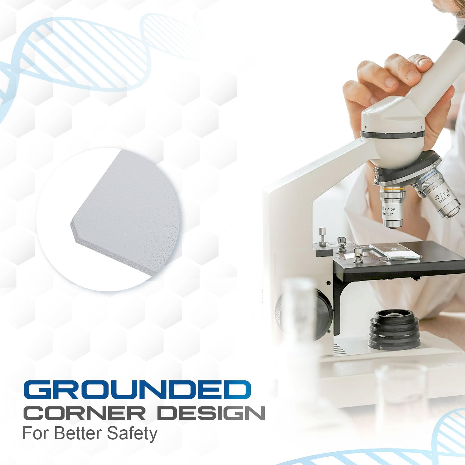 LabChoice Microscope Slides - Double Frosted, Corner Grounded, 3"x1"x1mm, Pre-Cleaned Surface - 72 Pieces per Box, 20 Boxes, 1440 Total Slides