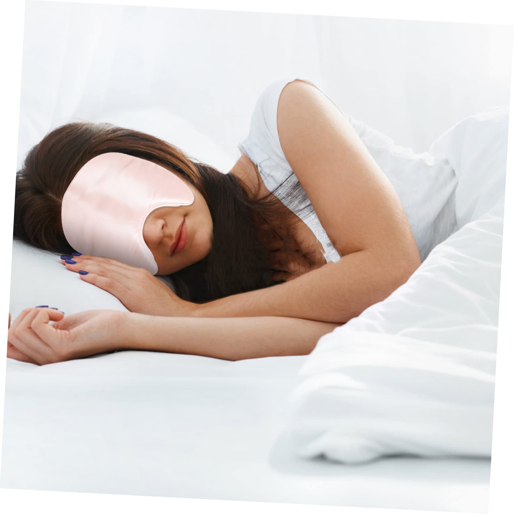 Doppelseitige Seiden Schlafmaske aus Seide und Baumwolle, Rosa