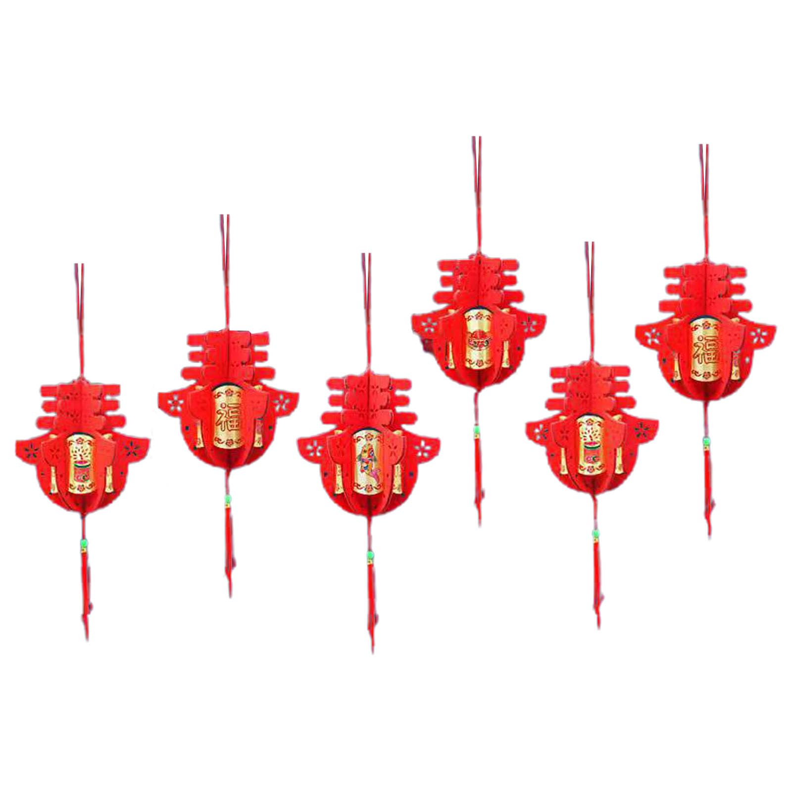 Tsophreniq 6pcs New Year Lanterns Pendants 2023 Spring Festival Flocking Chinese New Year Decorations Plant Decor Hanging Hanging Lanterns Outdoor