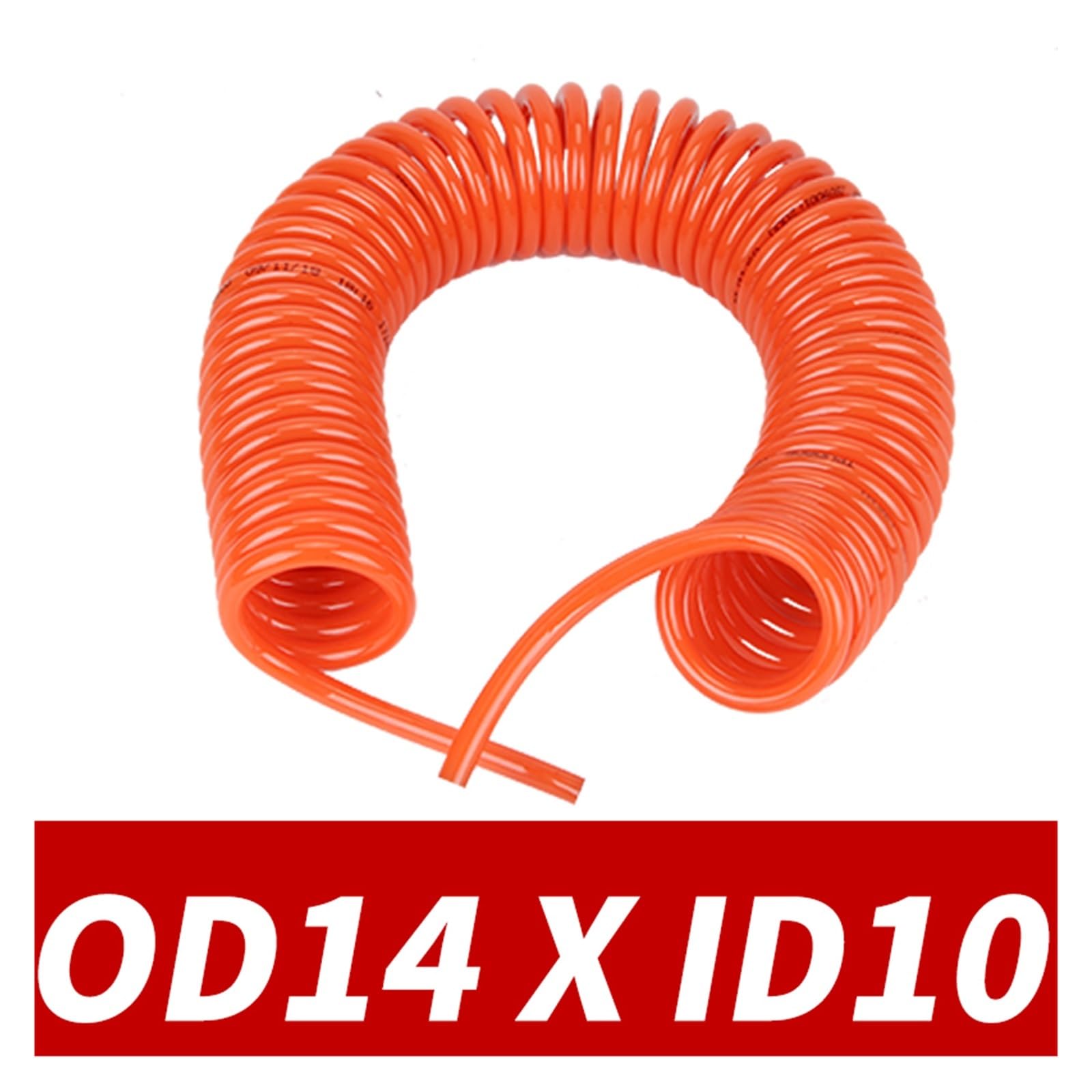 Spirala pneumatyczna, PU Polyurethane Spring Spiral Pneumatic Air Hose Orange 3-15 Meter(Od14 X Id10,15 Meter)
