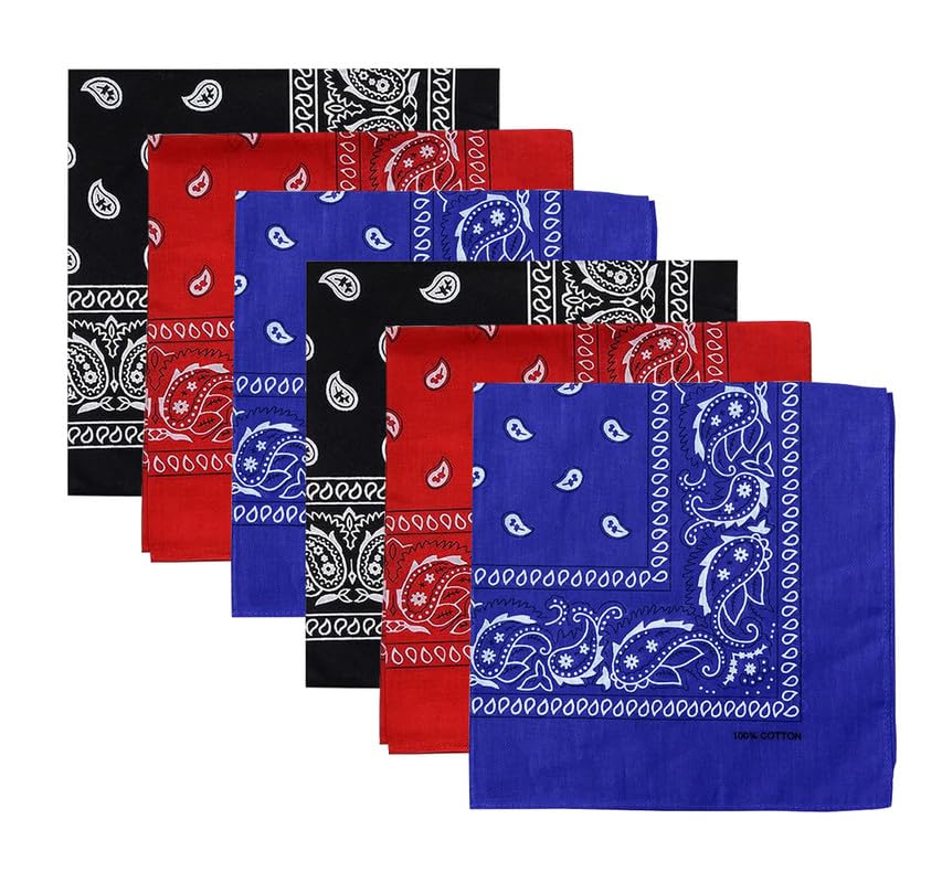Unisex Soft Breathable Cotton Paisley Printed Cowboy Bandanas,Headband,Scarf (Multicolour_50CM X 50CM)-picture-33