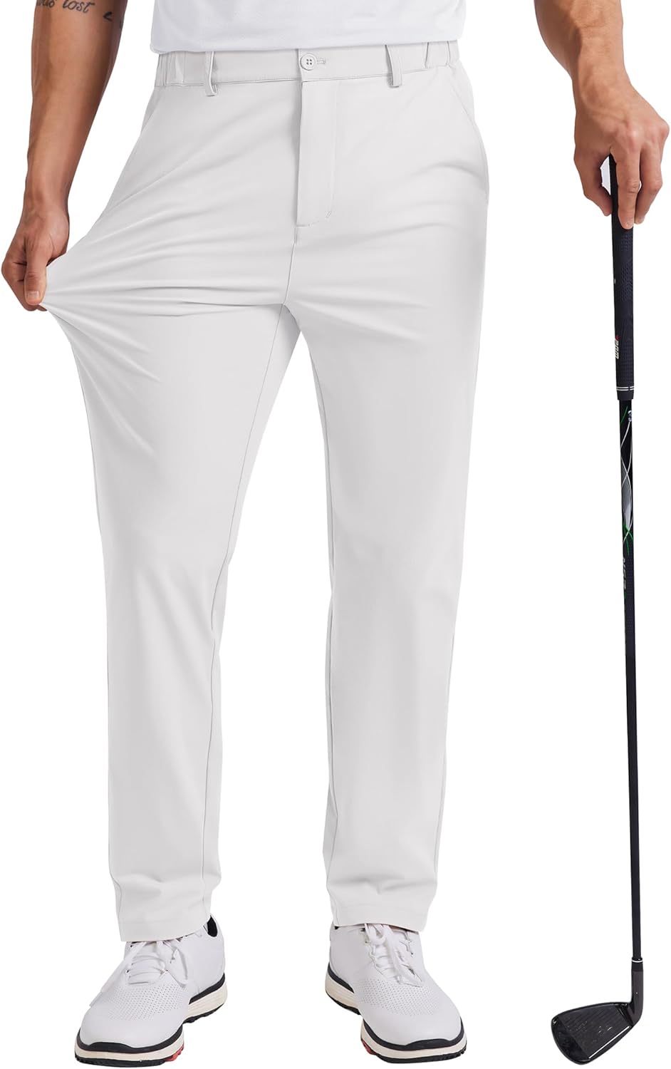 COOFANDY Mens Golf Pants 30"/32"/34" Stretch Work Dress Pants Lightweight Quick Dry Comfy Trousers with 4 Pockets