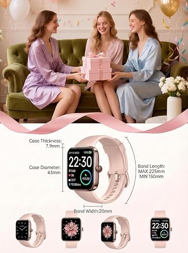 Miniatura 8 de SKG Reloj inteligente para mujer, rastreador de fitness con 5 ATM, impermeable, monitor de salud para frecuencia cardíaca, oxígeno en sangre y