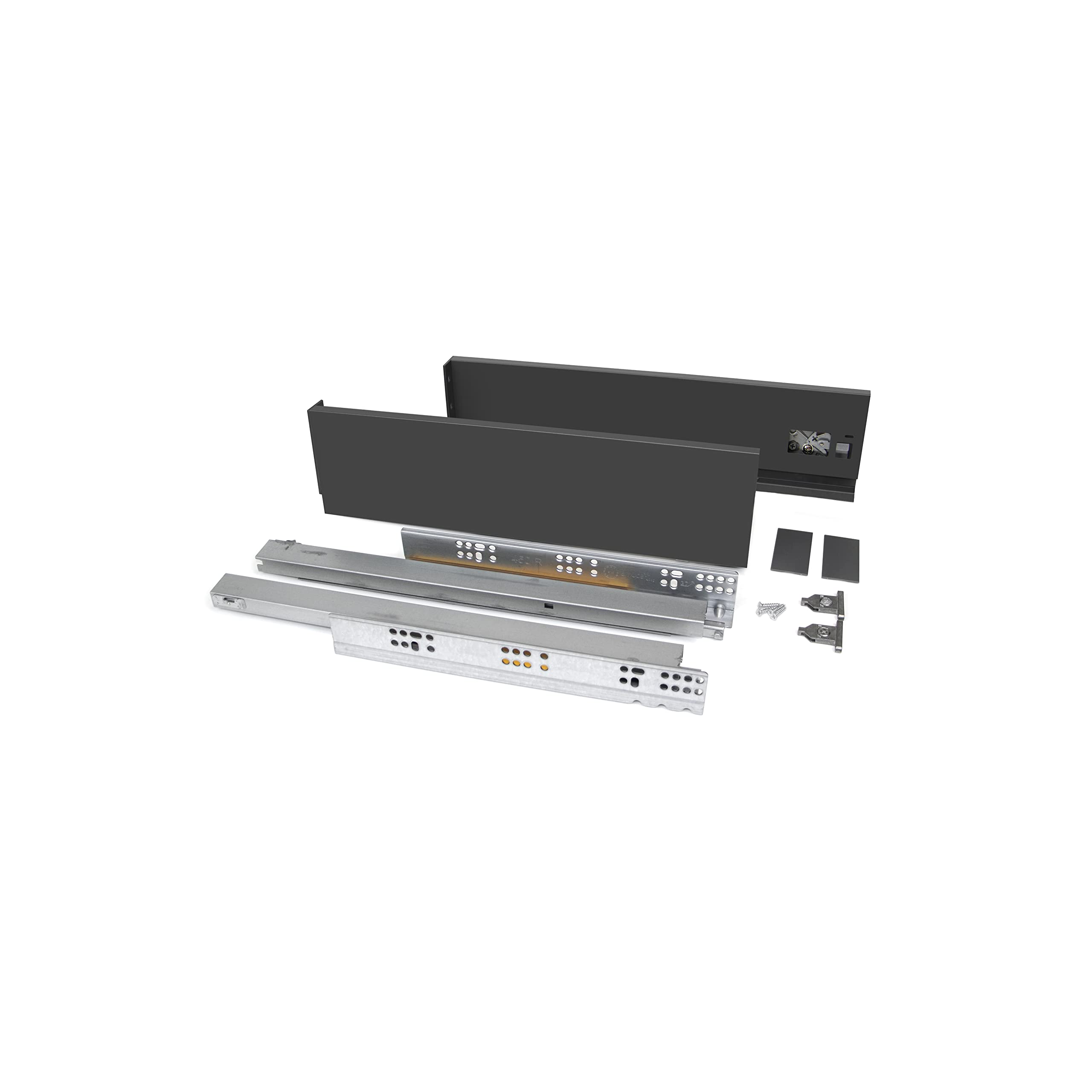 Emuca Anthracite Grey - Vertex 40Kg External Drawer Height 93Mm, 450Mm Deep, Steel,