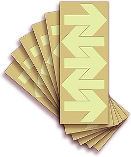 iSYFIX Glow in the Dark Arrow Stickers - 30 Pack, 4x3 Inch - Premium Self-Adhesive Photoluminescent Vinyl, Safety Sticker, Perfect to mark Stairs, Exits, Steps, Garages, Home, Office, Switches & Walls