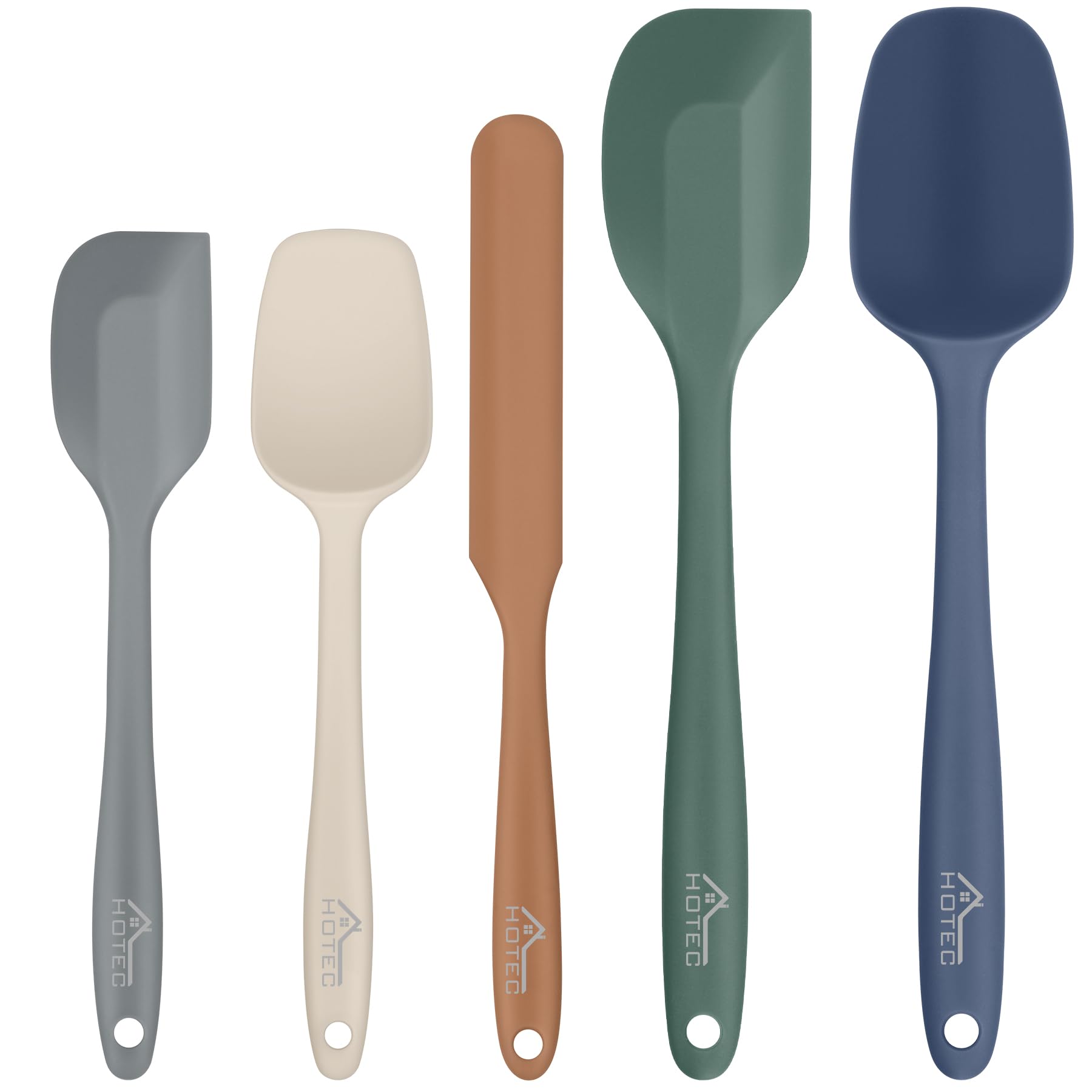 HOTEC Heat Resistant Silicone Spatula Set - 5 Piece -11