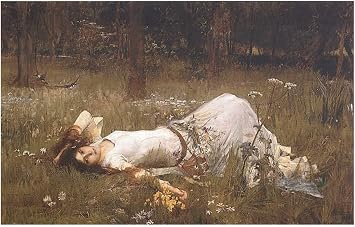 McGaw Graphics Ophelia 1st Exhibited 1889, J. W. Waterhouse, Art Print Poster, Paper Size 11" x 14" Image Size 7.75" x 12.25"