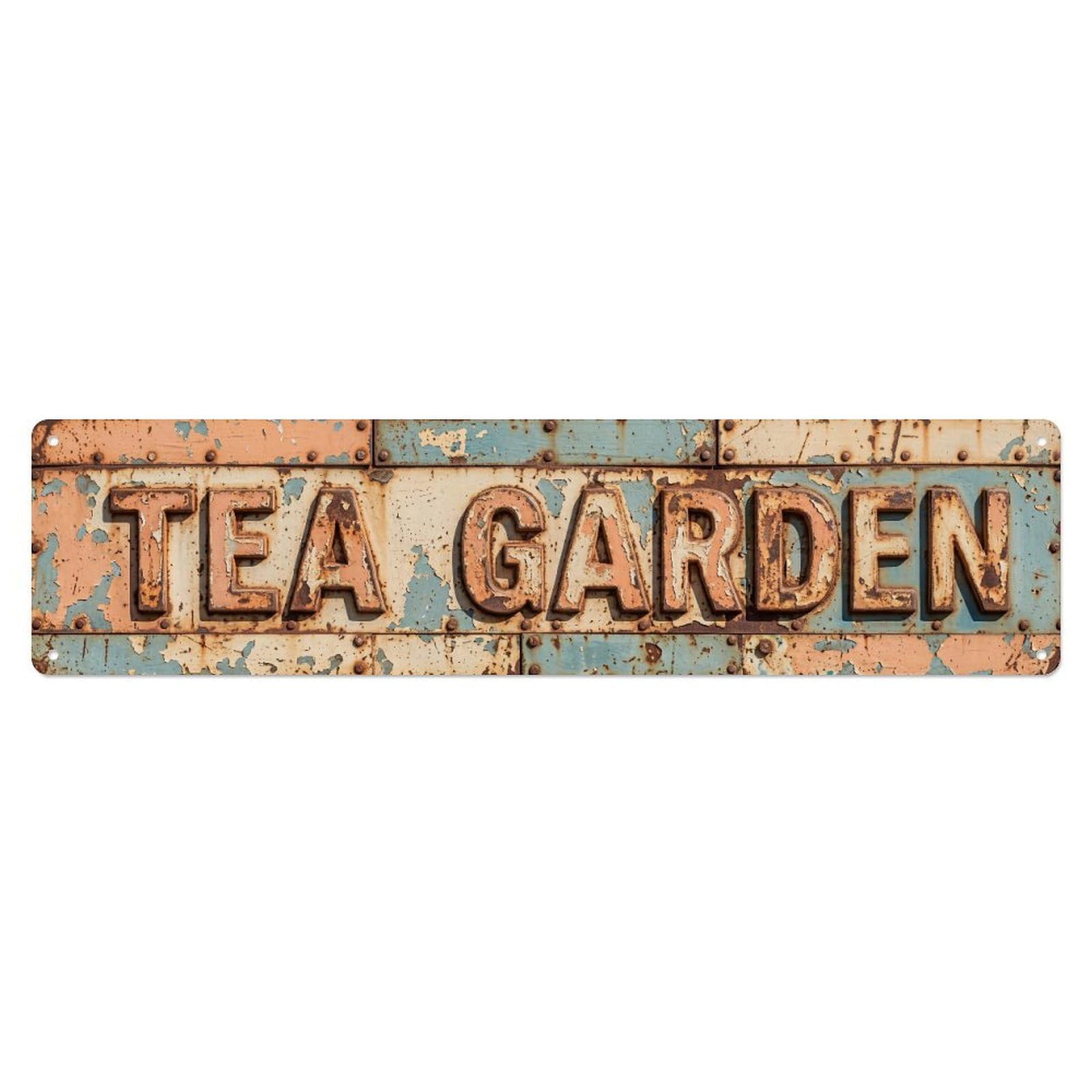 Tea Garden Home Metal Tin Skinny Sign Plaque Wall Decor for Cafe, Club Bar, Office, Home Garden Metal Poster 4x16Inch