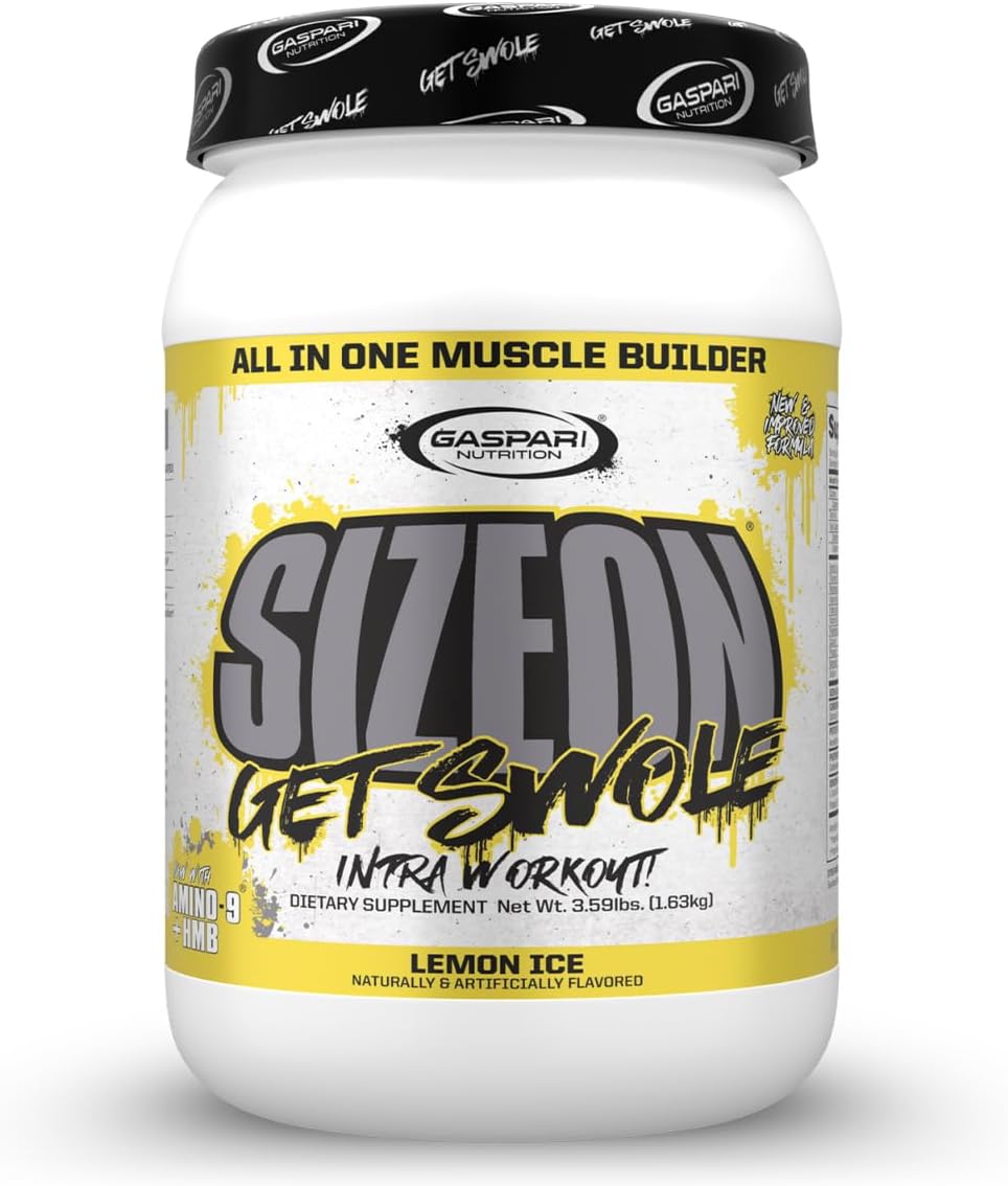 SizeOn Intra Workout, Whey Protein Powder, The Ultimate Hybrid Intra-Workout Amino Acid & Creatine Formula, Increased Muscle Volume & Recovery (3.59 Pounds, Lemon Ice)