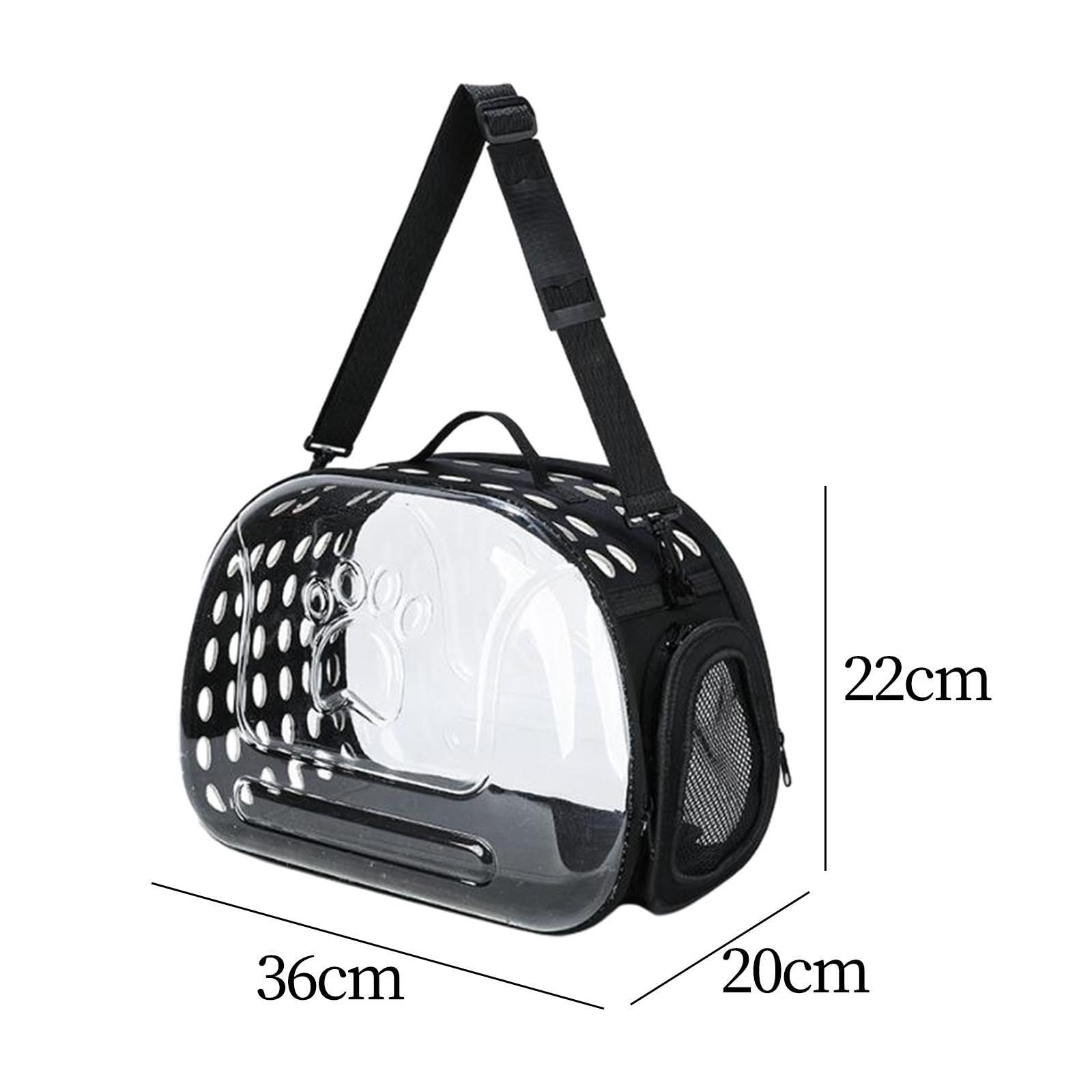 Transportín Transparente para Gatos con cómodo Acolchado, portátil y de Lados Suaves para Gatos y Cachorros, transportín Plegable Transparente para