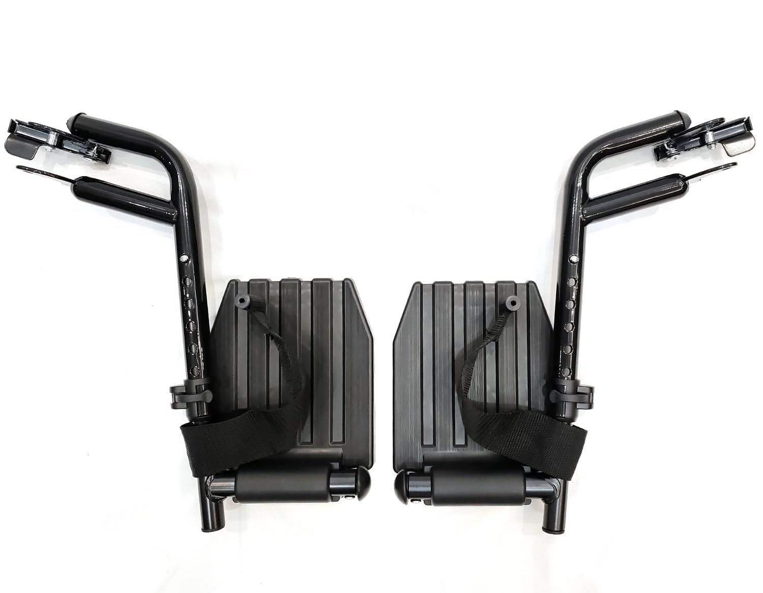 Reposapiés para silla de ruedas, reposapiés económico para sillas de ruedas estándar y silla de transporte, reposapiés compuestos y trabillas para el talón, reposapiés universales oscilantes, misma