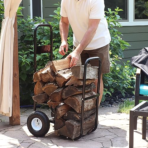 Sunnydaze QX-FLC-M Outdoor Firewood Log Cart thumb #4