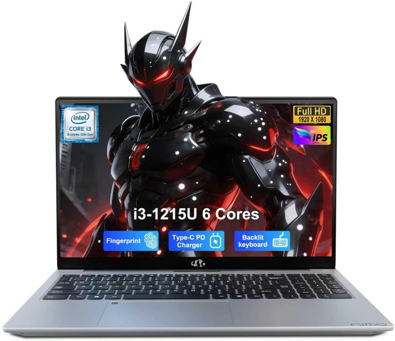 NIMO 15.6" FHD Laptop, Inter 6-Core i3-1215U 32GB DDR4 1TB SSD (Up to 4.4GHz, Beat R5 7520U) Computer with 180° Viewing Wi-Fi 6 Dual Fans 65W Type-C, Portable for Business, School and Home Use