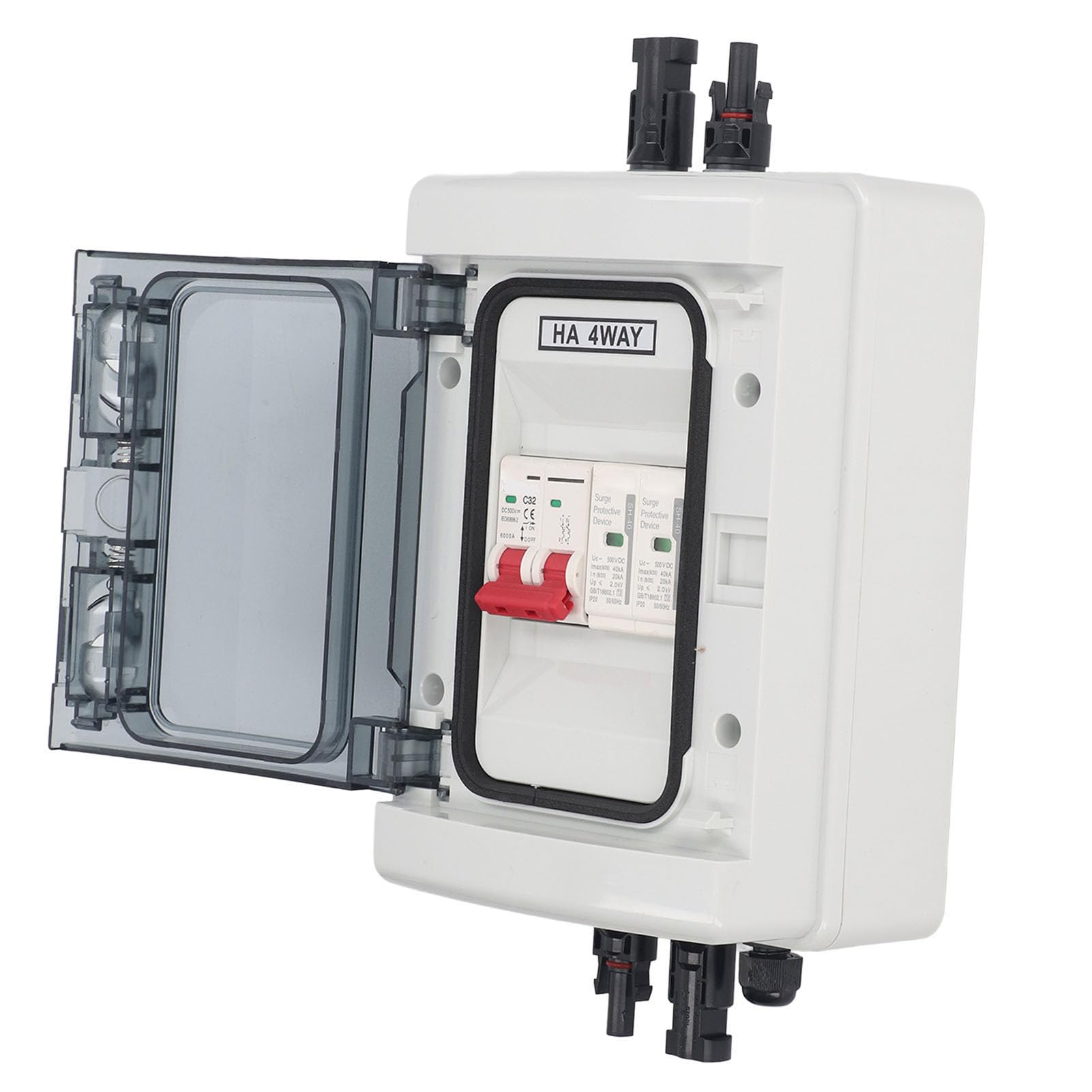 Omabeta Scatola Combinatrice Fotovoltaica Impermeabile con Protezione da Sovratensione DC500V per Sistemi di Energia Solare Materiale PC Durevole