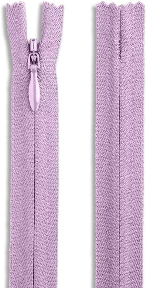 Lavender Zipper 16" Invisible Zipper Heavy Duty Zippers Non Separating Zipper Nylon Zipper Crafts Zipper for Sewing Tooth Size of 2 mm