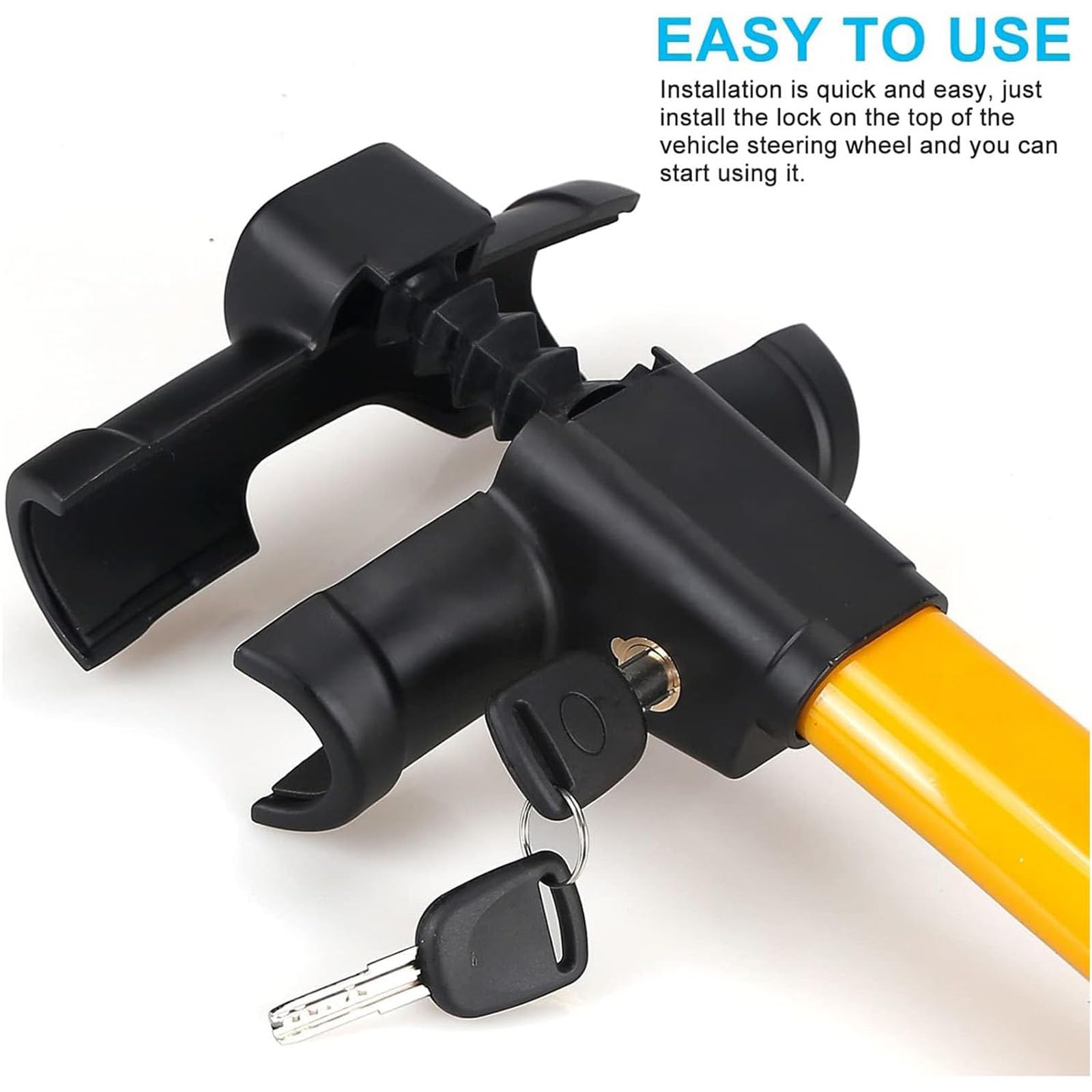Universal Antirrobo de Volante, para Ford Plus Kuga Mondeo Mustang Puma S-MAX Coche Seguridad Protección Bloqueo Car Steering Wheel T-Lock Automóvil SUV