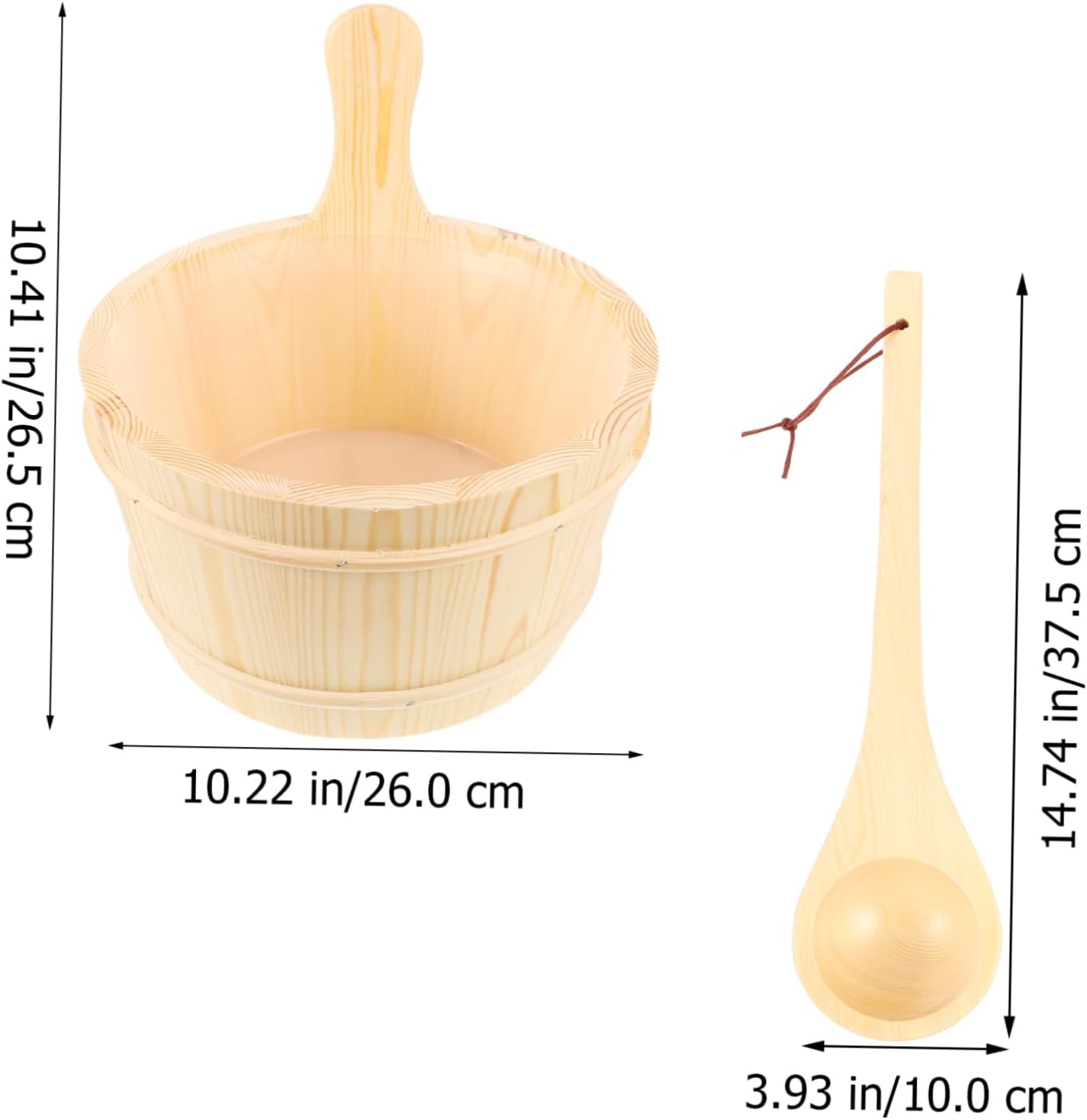 1Set Wooden Sauna Bucket with Handle Capacity Sauna Water Bucket for Bath Spa Pool and Shower Durable Wood Barrel Design for Comfortable Use