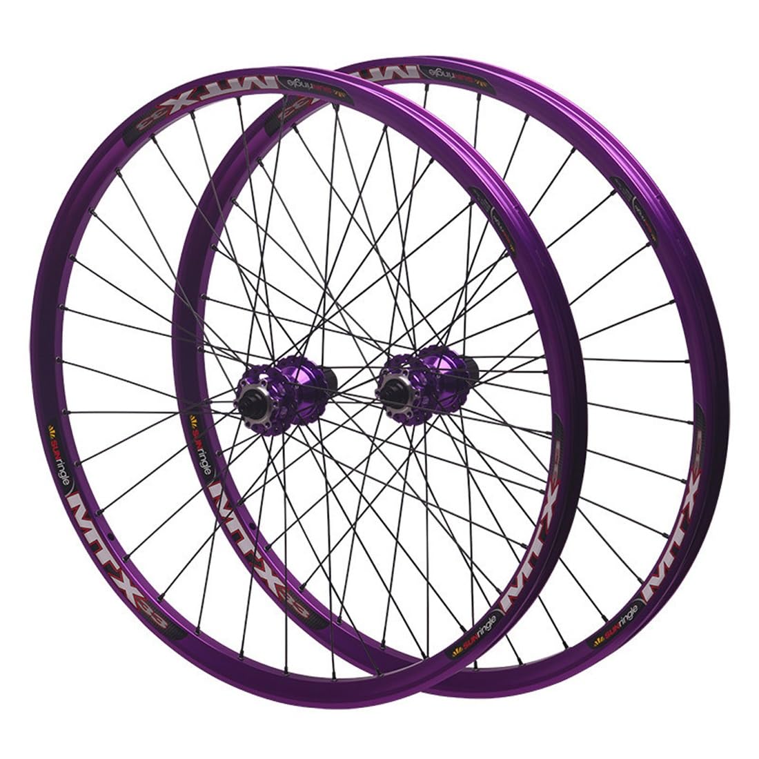 26/27,5/29" Mountainbike-Laufradsatz Schnellspanner MTB Laufräder Scheibenbremse Fahrrad Felge Ultraleicht 32H Vorne Hinten Laufrad QR 100/135mm, Für 7-12s HG Kassette(Purple A,27.5'')