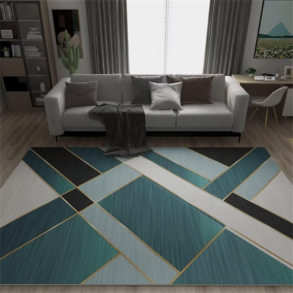 Tapis chambre de ado bleu et noir pour un coin lecture chaleureux