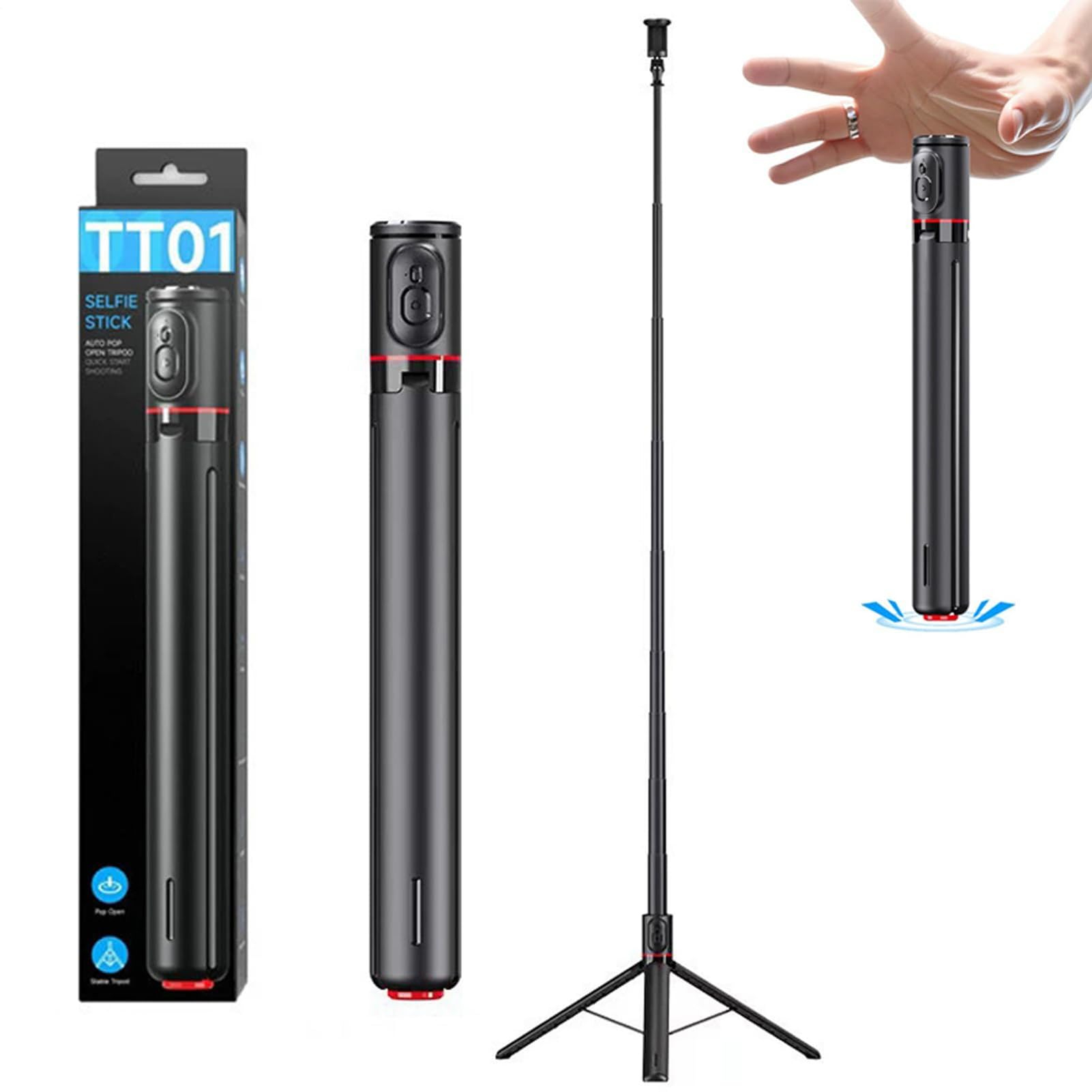 Selfie Stick Supporto Magnetico Rotante A 360 Gradi | Treppiede Selfie Stick Wireless Per Cellulare Per Vlogging, Live Streaming, Video, Palestra, Cucina, Escursionismo E