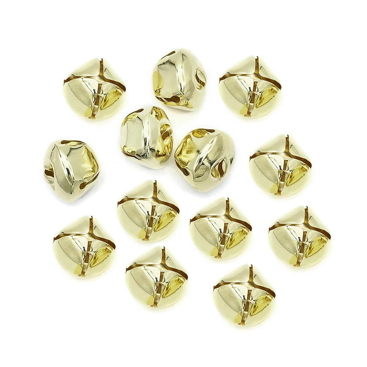 Campanas navideñas de 20/30 mm, Campanas Doradas para decoración de árboles de Navidad, Adornos de Campanas de Metal para Bricolaje, Campanas de 30 mm, 100 Piezas