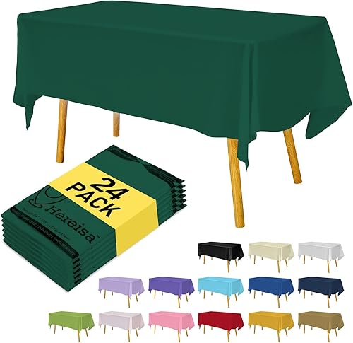 Miniatura 104 de Mantel desechable de alta calidad, paquete de 12, manteles de 54 x 108 pulgadas para fiestas, manteles decorativos para mesas rectangulares, mantel