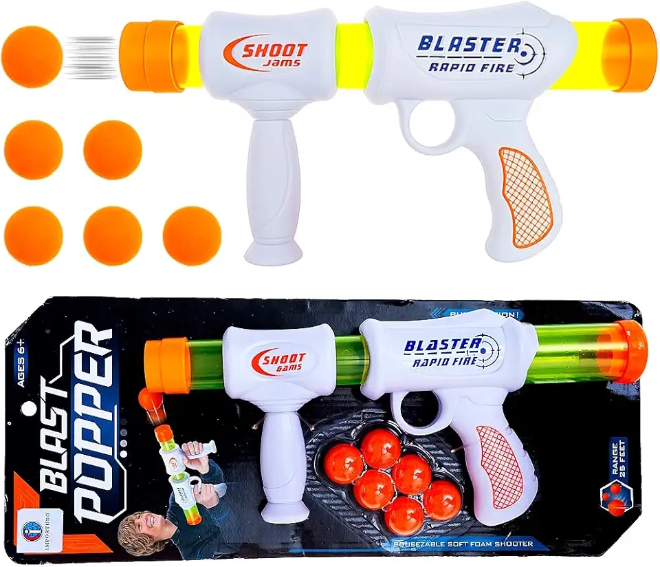 Lançador de Bolinhas de Espuma Super Blaster Diversão ao Ar Livre Dia Crianças