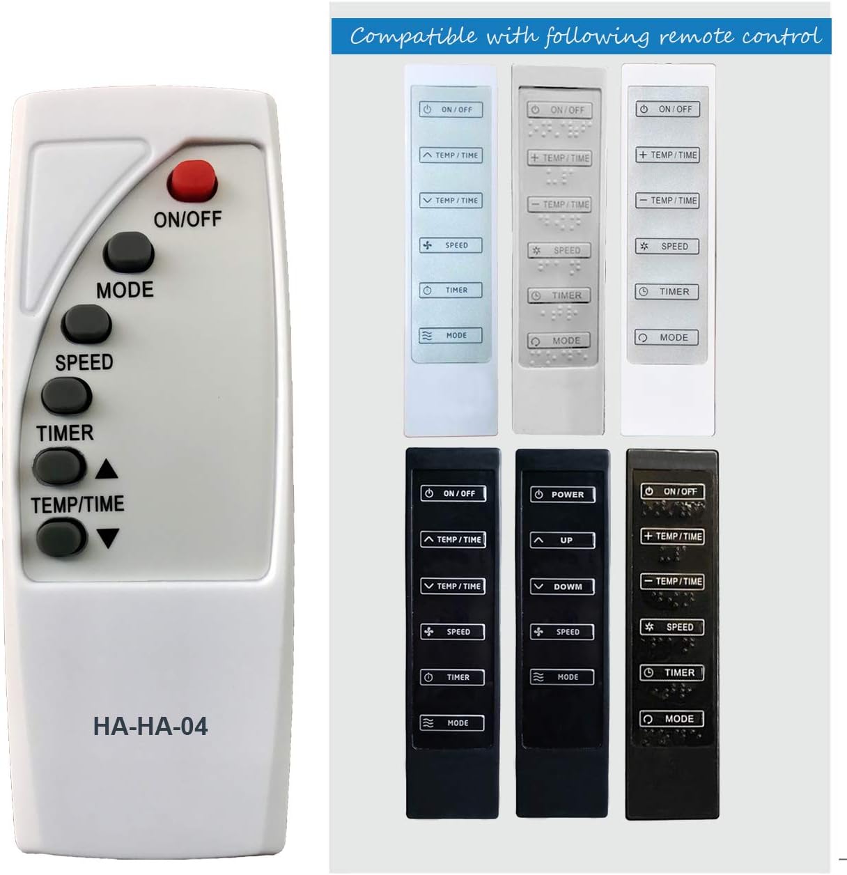 HA-HA-04 Replacement for Haier Commercial Cool Air Conditioner Remote Control A2530-450-AA11 A2530-451-AB02 AC-5620-73 AC-5620-088 AC-5620-079 AC-5620-084 AC-5620-090 A2530-451-AB05 A2530-451-AA12