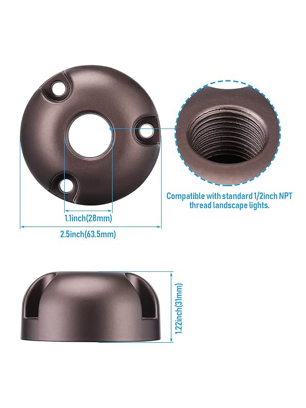 LEONLITE 6-Pack Low Voltage Landscape Light Mounting Plate, Bronze by LEONLITE - Used condition - Image 3