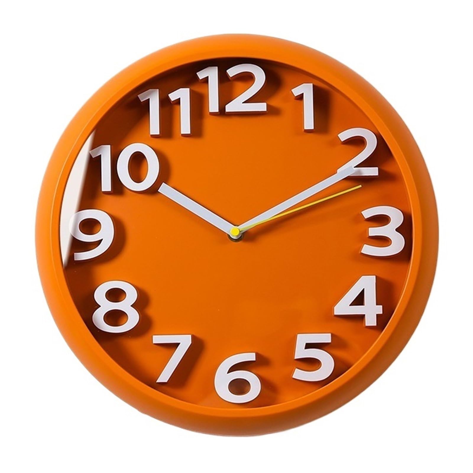 ZKALQECNF Living Room Wall Clock for Living Room Silent Operation Battery Powered Versatile Style(Vibrant Orange)