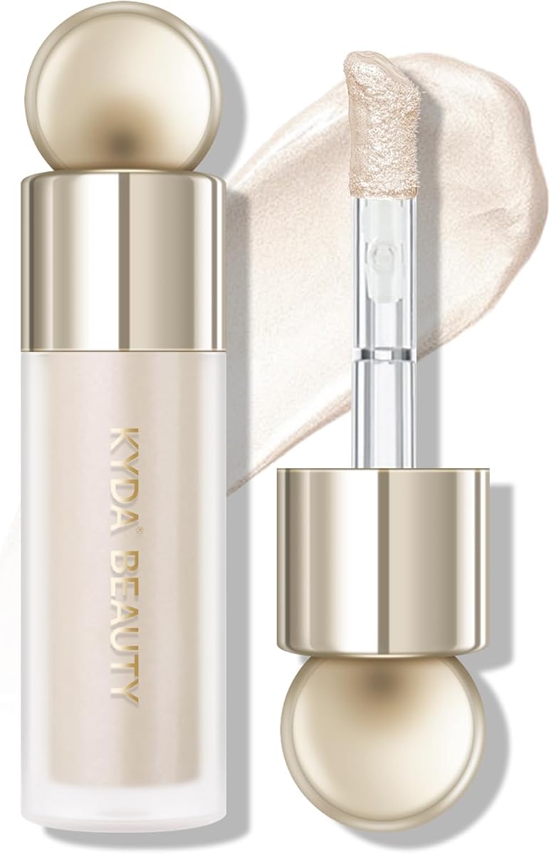 Liquid Highlighter, Natural Glow Face Illuminator, Multiuse Liquid Glow Filter Makeup, Complexion Booster, Healthy Glowing Skin Look with Buildable Sheer Coverage, Champagne