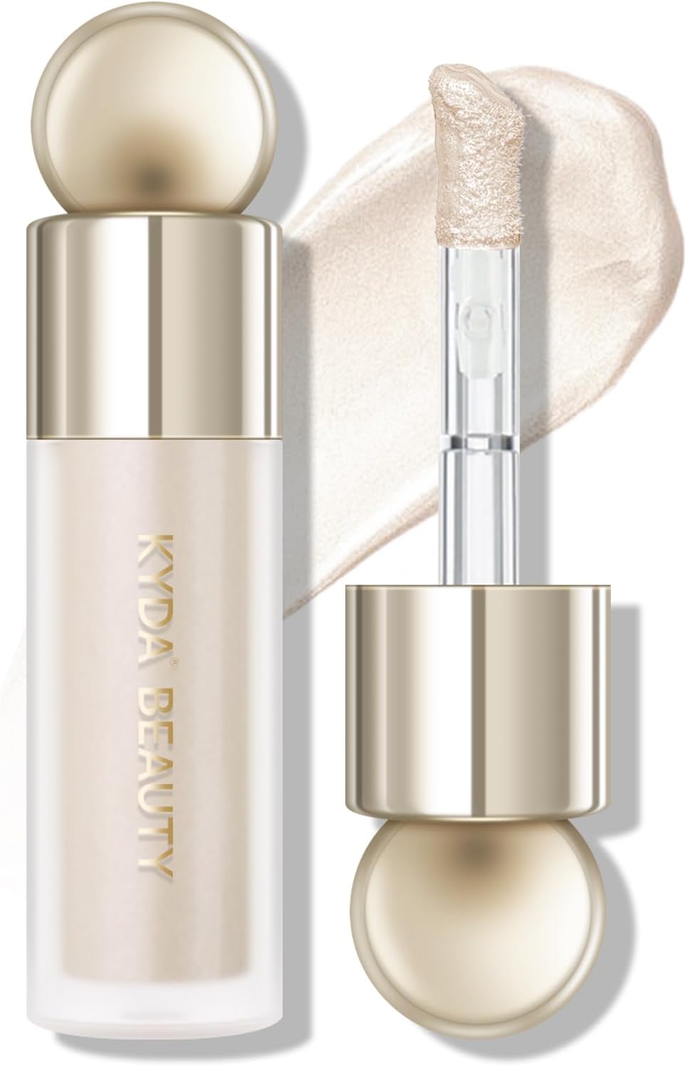KYDA Liquid Highlighter, Natural Glow Face Illuminator, Multiuse Liquid Glow Filter Makeup, Complexion Booster, Healthy Glowing Skin Look with Buildable Sheer Coverage, Champagne