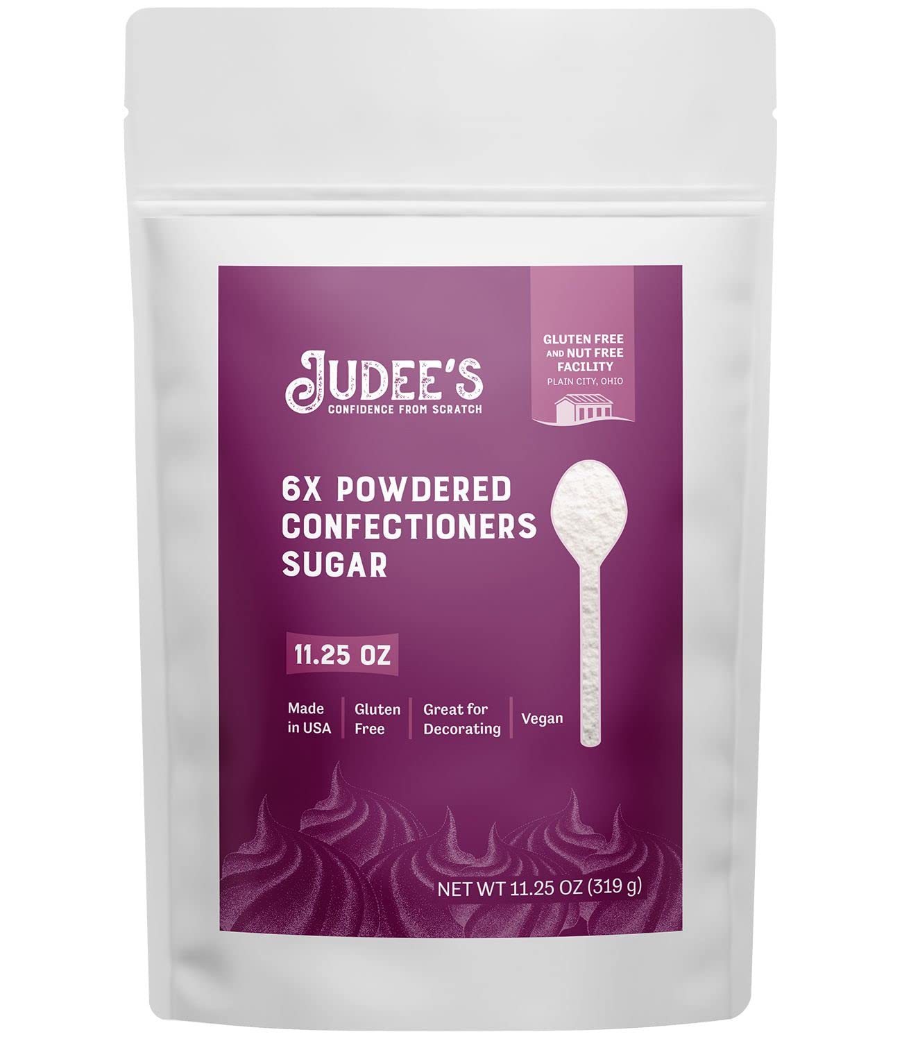 Buy Judee’s 6X Powdered Confectioners Sugar 11.25 oz 100 NonGMO, GlutenFree, and NutFree Buy Judee’s 6X Powdered Confectioners Sugar 11.25 oz 100 NonGMO, GlutenFree, and NutFree