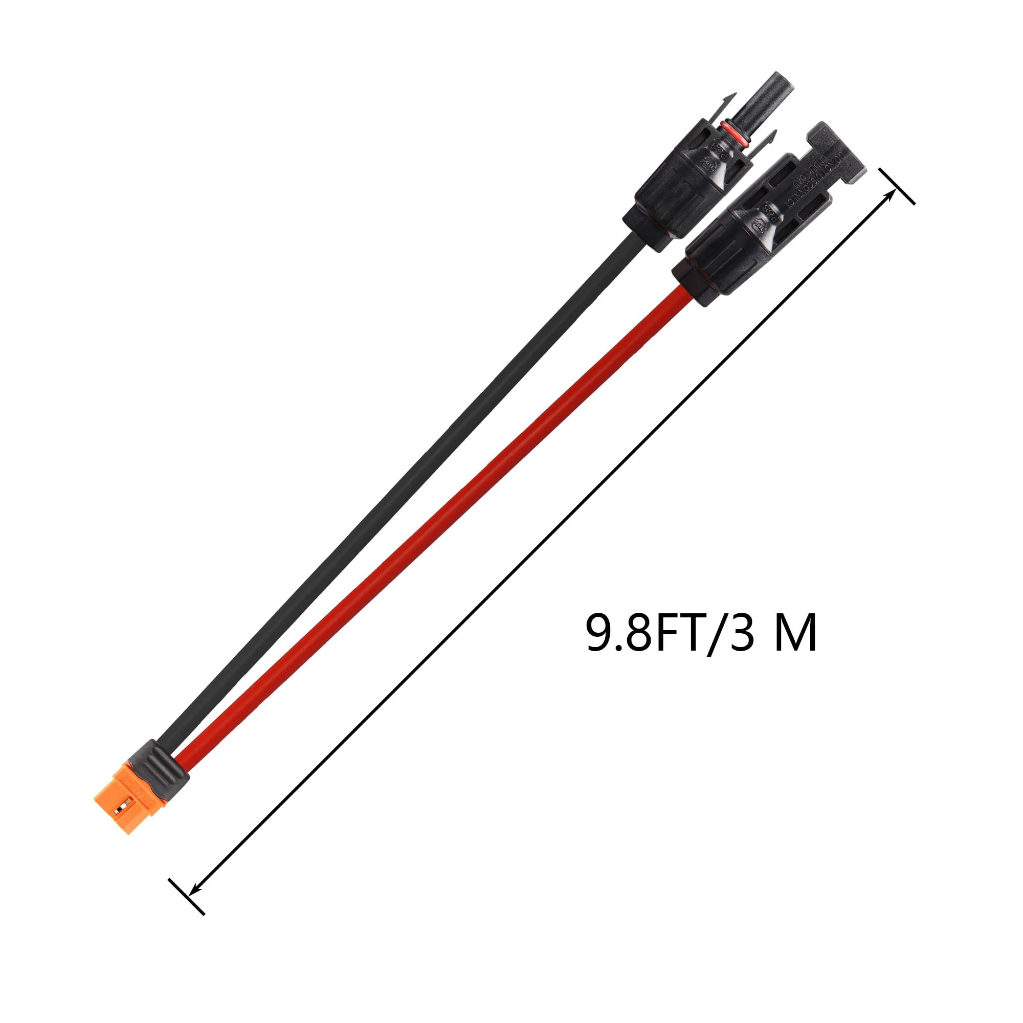 CERRXIAN 10FT/3M 12AWG Connettore pannello solare a XT60i Cavo di alimentazione pannello solare femmina per pannello solare, centrale elettrica portatile per camper, batteria Lipo (10FT/3M)