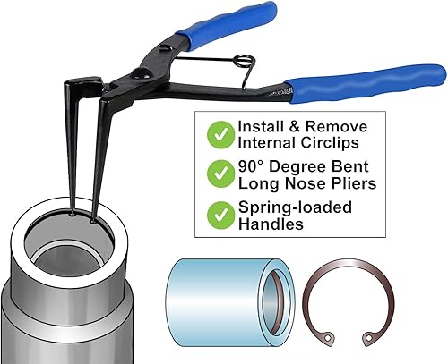 Miniatura 5 de Toolwiz Juego de alicates de anillo a presión, cilindro maestro interno, alicates de anillo a presión de alta resistencia, alicates de punta larga