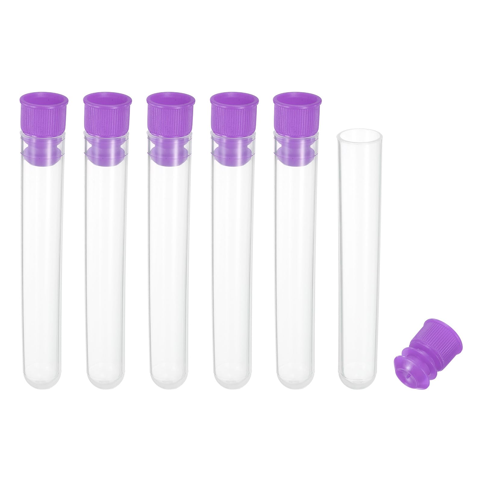 PATIKIL 3" Length Plastic Sewing Needle Storage Holder, 6 Pcs Portable Matte Embroidery Needle Pin Toothpick Storage Tubes Case for Craft Knitting, Purple