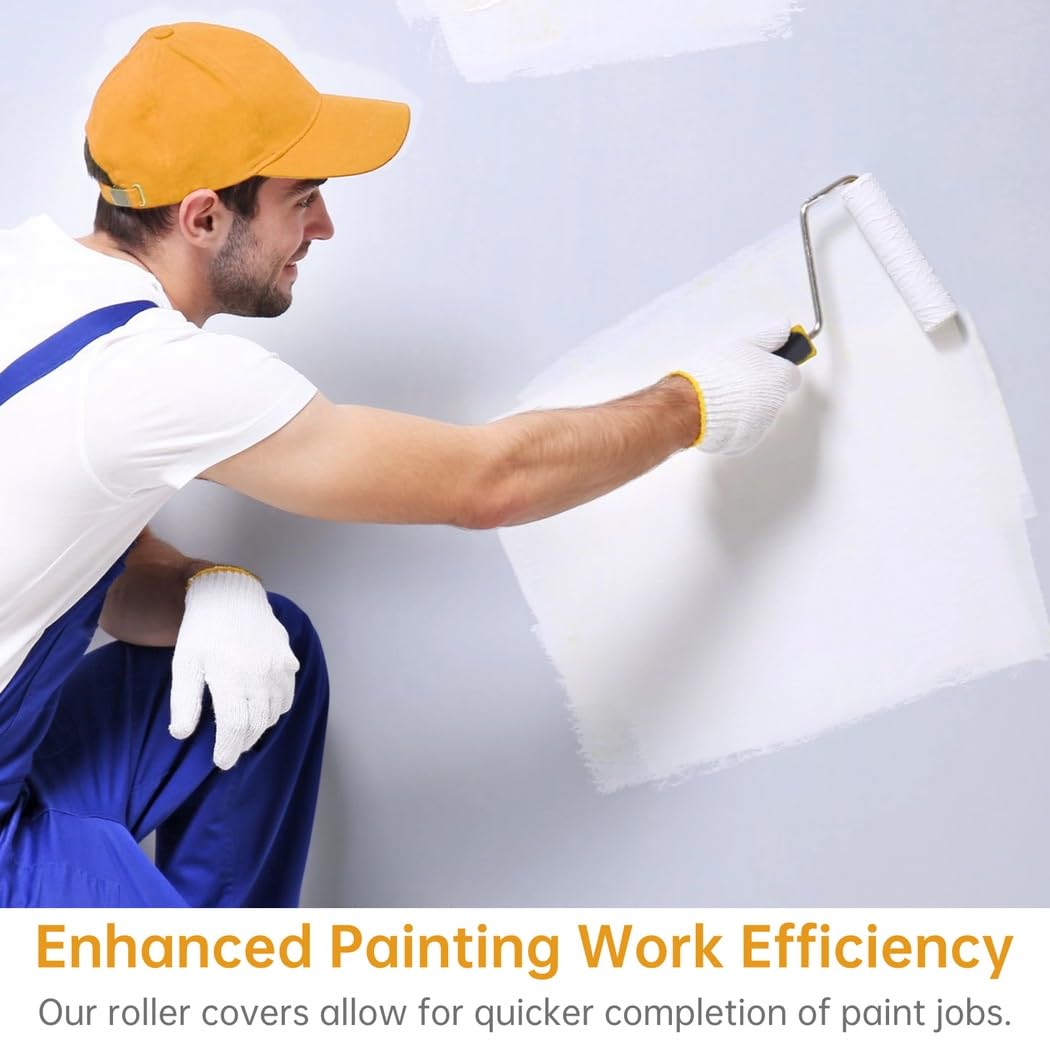 50 coperture per rullo da pittura, set di mini rulli da 16 cm per l'applicazione di vernice, parete soffitto casa pittura fornitura