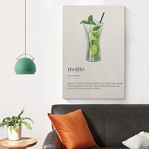 Miniatura 4 de Mojito - Póster de arte de cóctel, póster de bebida Mojito, póster de bebida, póster de arte de pared de Mojito y arte de pared, póster moderno de