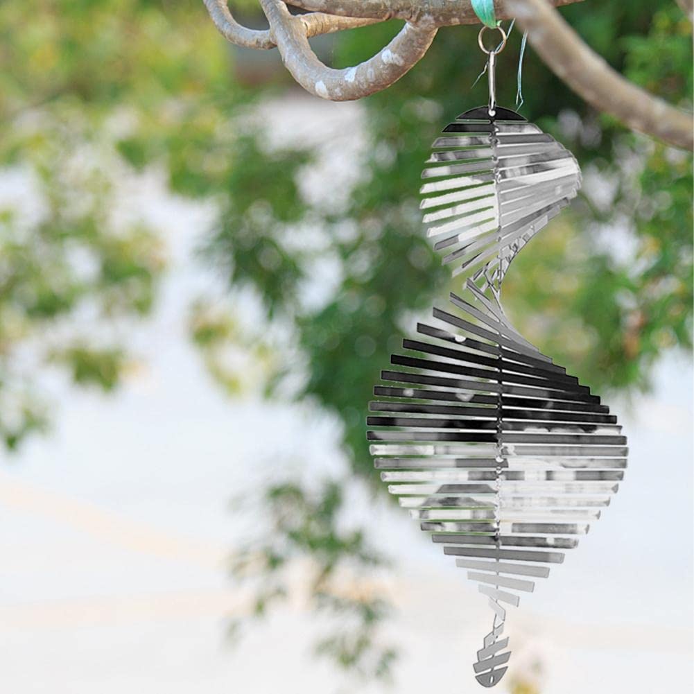 Molinadores de viento, hélice 3D de acero inoxidable colgante, molinillos de viento para patio y jardín, colgante de acero inoxidable para colgar en interiores y exteriores