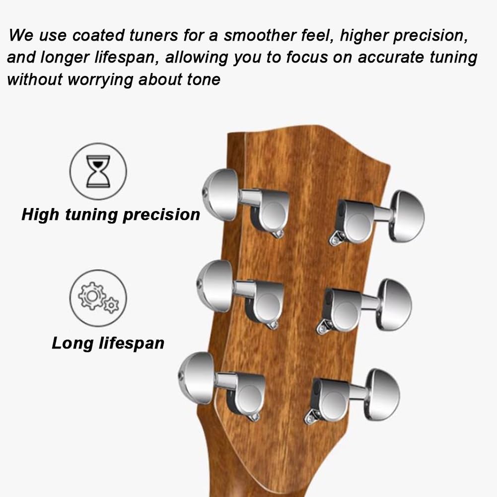 Kit per chitarra acustica, a spalla mancante, per principianti, include custodia, accordatore, tracolla, corde, plettri e capotasto