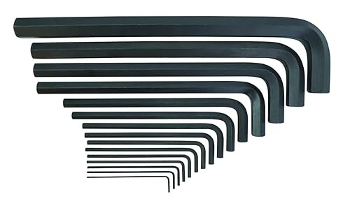 Bondhus 12351 Juego de llaves en L de punta hexagonal con acabado ProGuard y brazo largo en bolsa de tamaños 5/64-3/4 pulgadas, 15 piezas