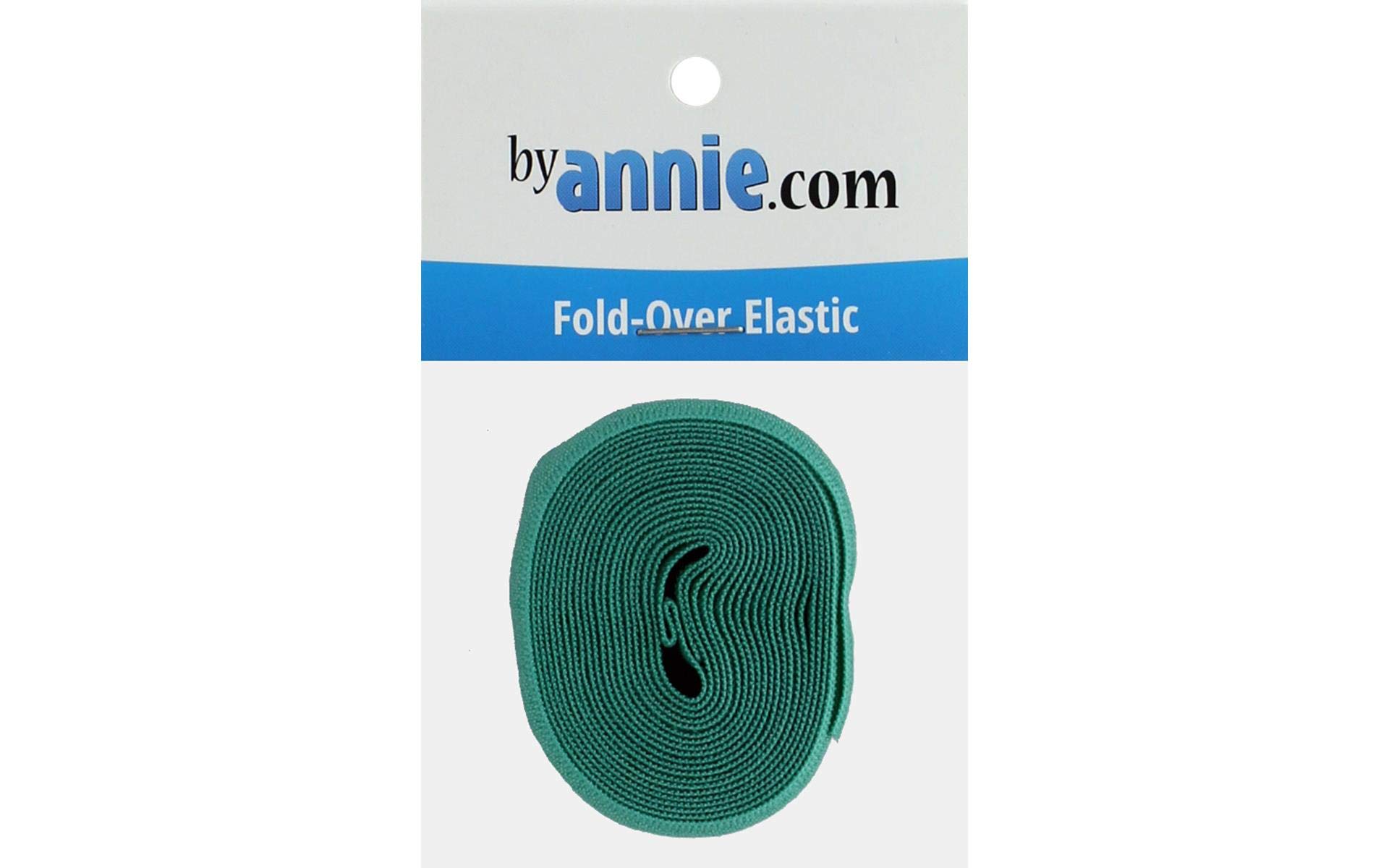 by Annie SUP211-2-TRQ 3/4In X 2Yd Turquoise Fold-Over Elastic
