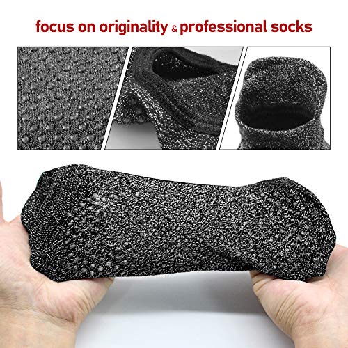 Yoga Socks 8 Pairs for Women Non-Slip Grips & Straps, Ideal for Pilates, Pure Barre, Ballet, Dance, Barefoot Workout, Size 5.5-11 (Black+Grey+Pink+Purple)