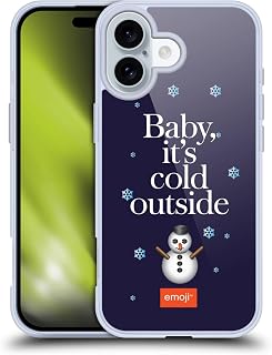 Head Case Designs Officially Licensed Emoji® Cold Outside Winter Quotes Gel Case [Military Grade Protection] Compatible with Apple iPhone 16 and Compatible with MagSafe