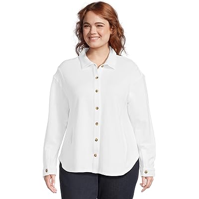 Mod-o-doc Long Sleeve Button Down Overshirt white