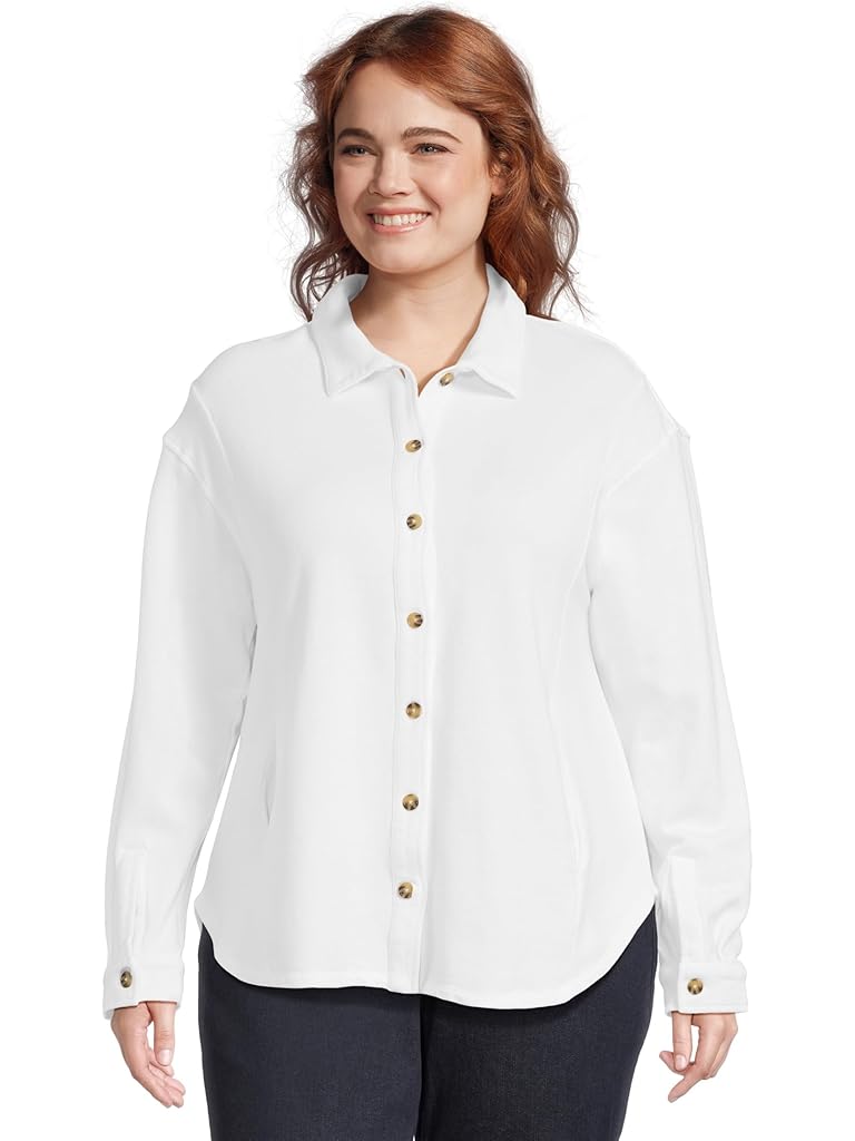White Mod-o-doc Long Sleeve Button Down Overshirt