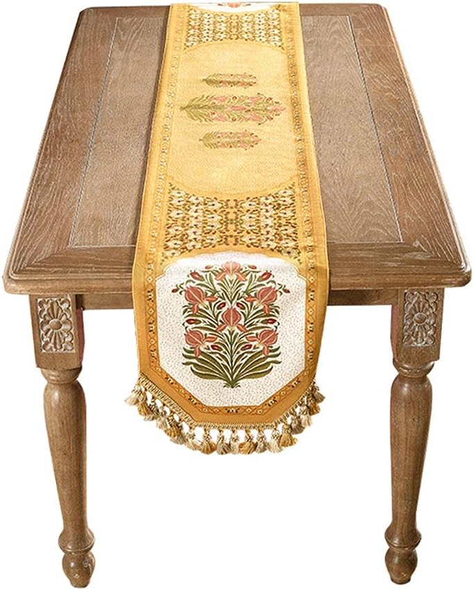 JSEIAJB European Table Runner French Bed Flag American Retro Coffee Table TV Cabinet Dining Table Long Decorative Cover(E,30x200cm)