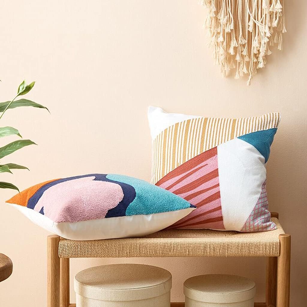 Nordic Homestay Pillowcase Simple Cotton Embroidery Sofa Bedside Decoration Abstract