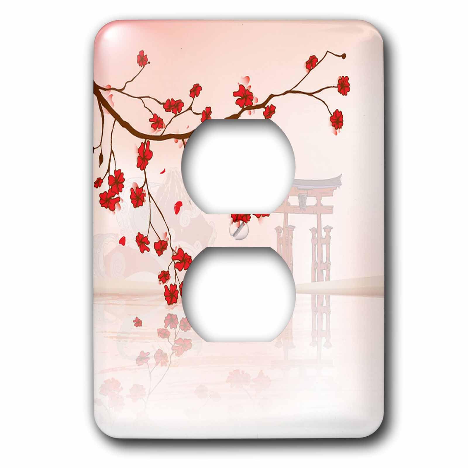 Cache prise cerisier blossoms et décor oriental zen pour salon